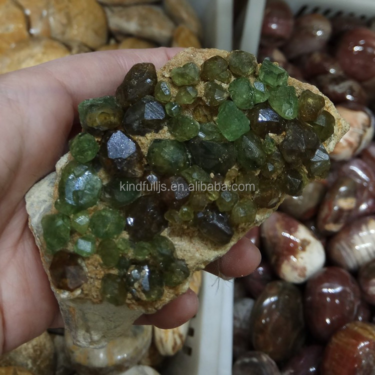 green Demantoid Garnet rough crystal specimen