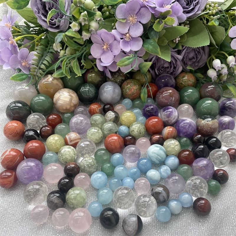 Natural Healing Rose Quartz Sphere Aquamarine Balls Reiki Amethyst Ball For Decoration