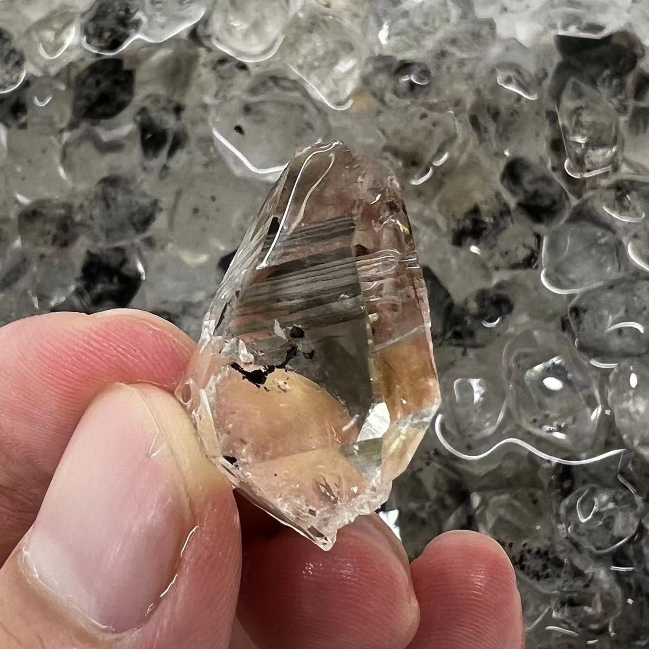 Rock Crystal High Quartz Double terminated Natural Shaped Lucky Stone Raw Herkimer Diamond for necklace pendant rings DIY