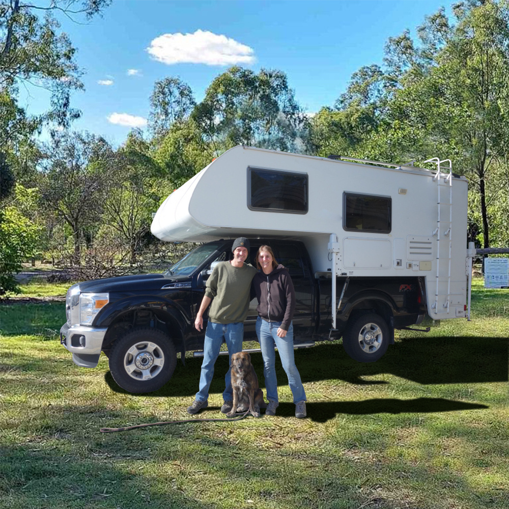 Ecocampor 4x4  Pop up Flatbed Truck Camper Slide on Campers with Toilet and Inside Kitchen for sale