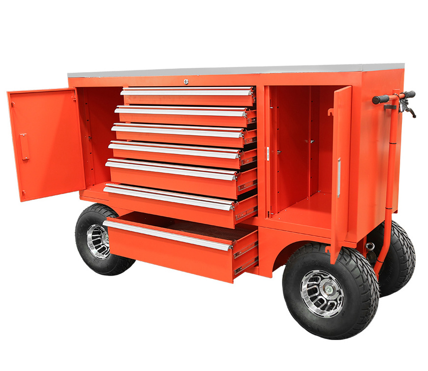 72 Inch Metal Rolling Pit Tool Box Cart Wagon Trolley  Racing With Drawers For Sale