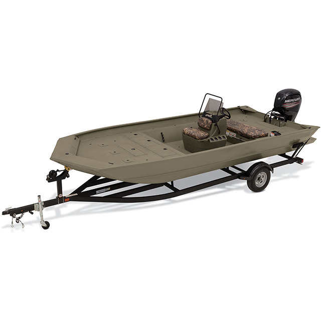 Kindle 18 Foot New Aluminum Fishing Flat Bottom Jon Boat with Center Console for Sale