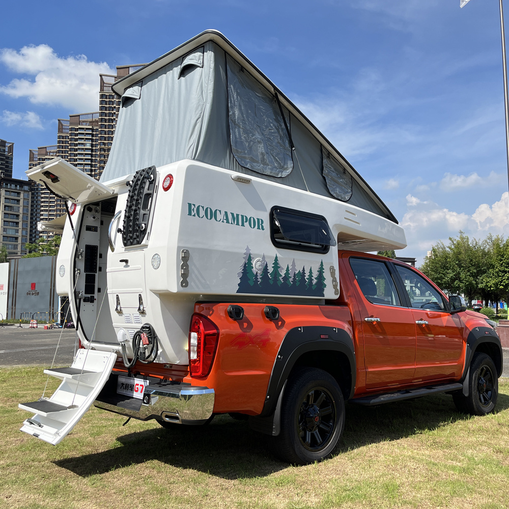 Ecocampor 4x4 Fiberglass Truck Camper Slide on Campers with Toilet and Inside Kitchen for sale