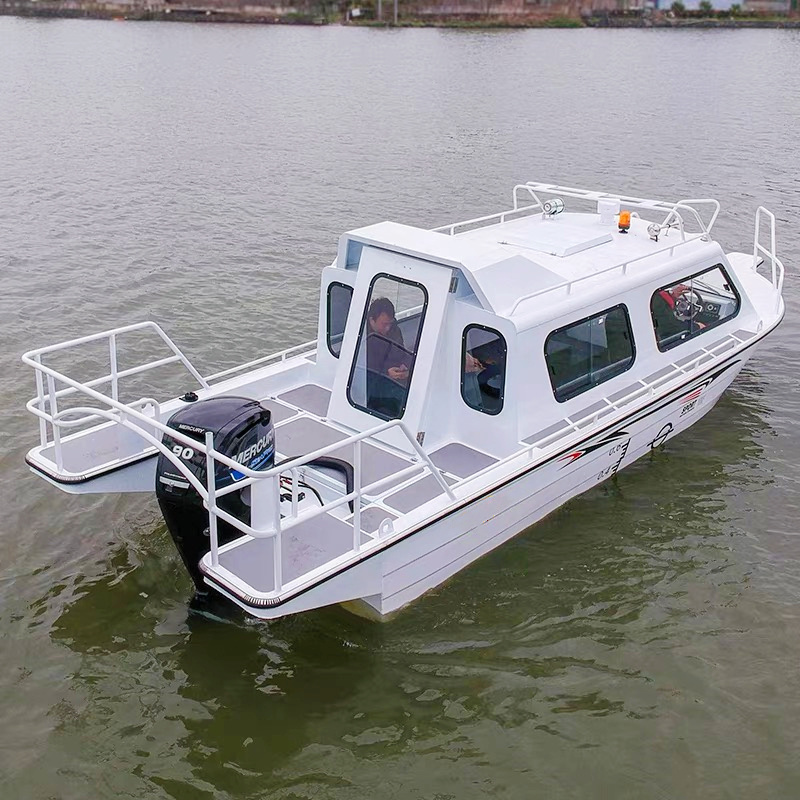 Kinocean 5.8m 6.5m 7.2m Aluminum Fishing Boat with Enclosed Cabin for Sale