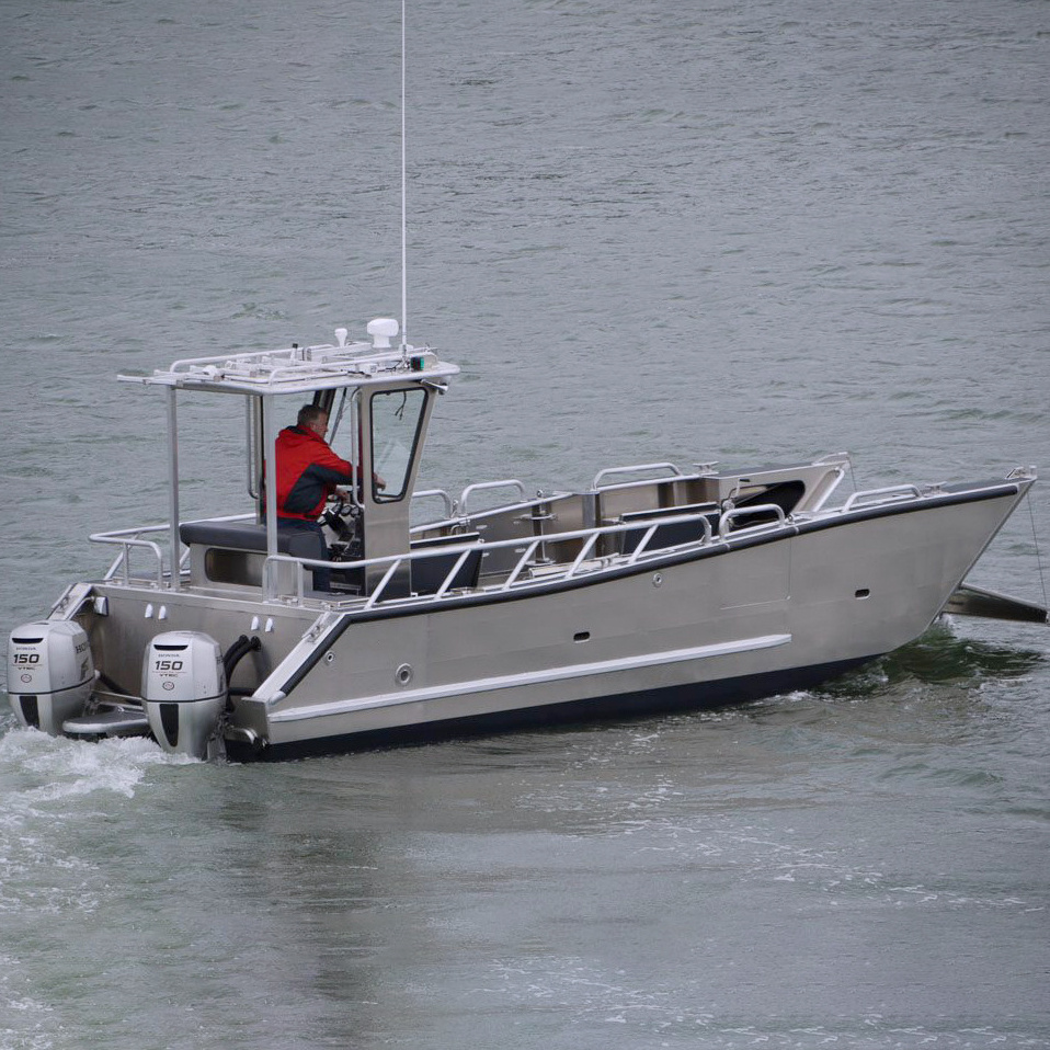 23ft Full Welded Aluminum Utility Party Barge Landing Craft Boat Kayaks with Trolling Motors