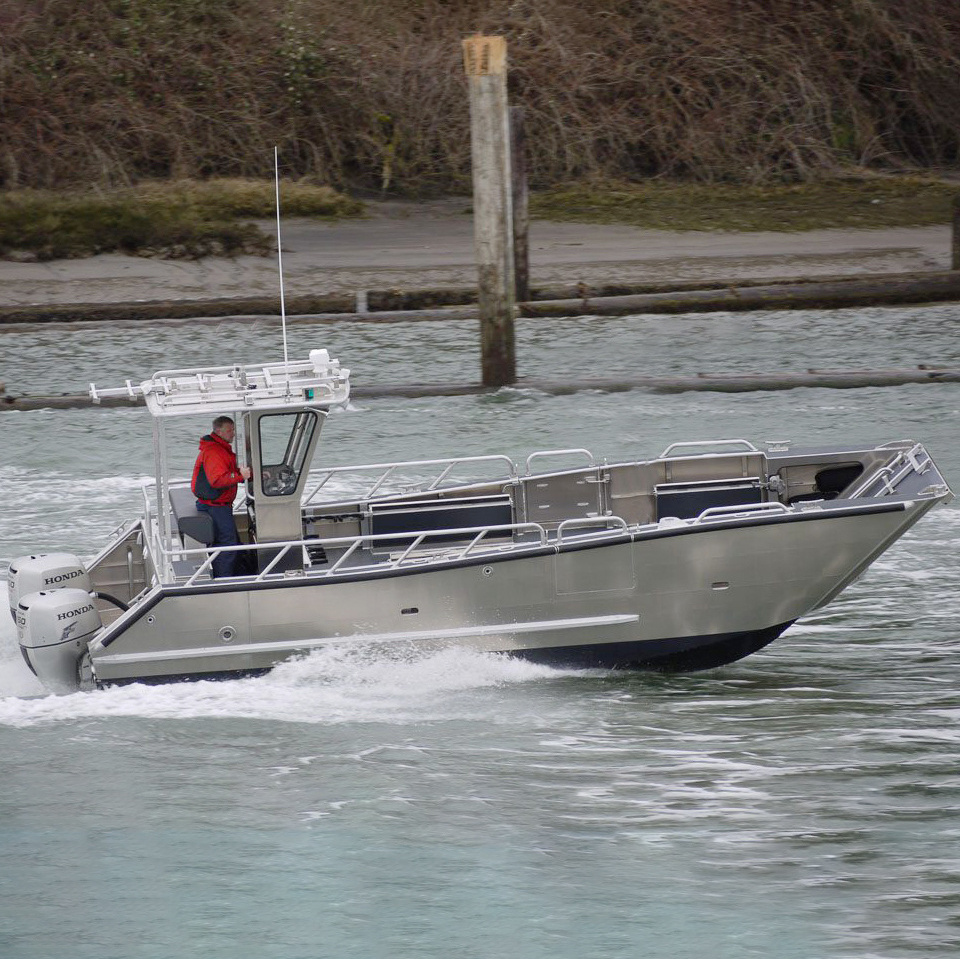 23ft Full Welded Aluminum Utility Party Barge Landing Craft Boat Kayaks with Trolling Motors