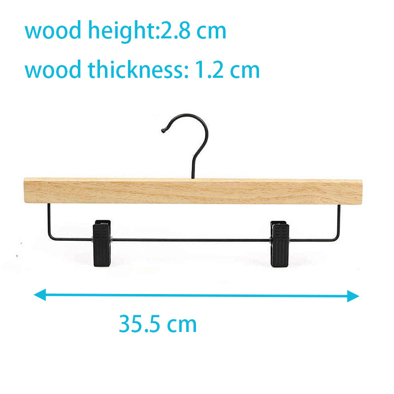 Custom LOGO Hanger Ultra Slim Space Saving Birch Wood Pants & Skirt Hangers