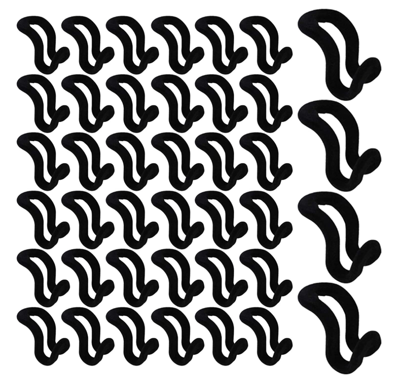 black plastic Hanger Connector Hooks for Closet Space Saving Cascading Hanger Organizer