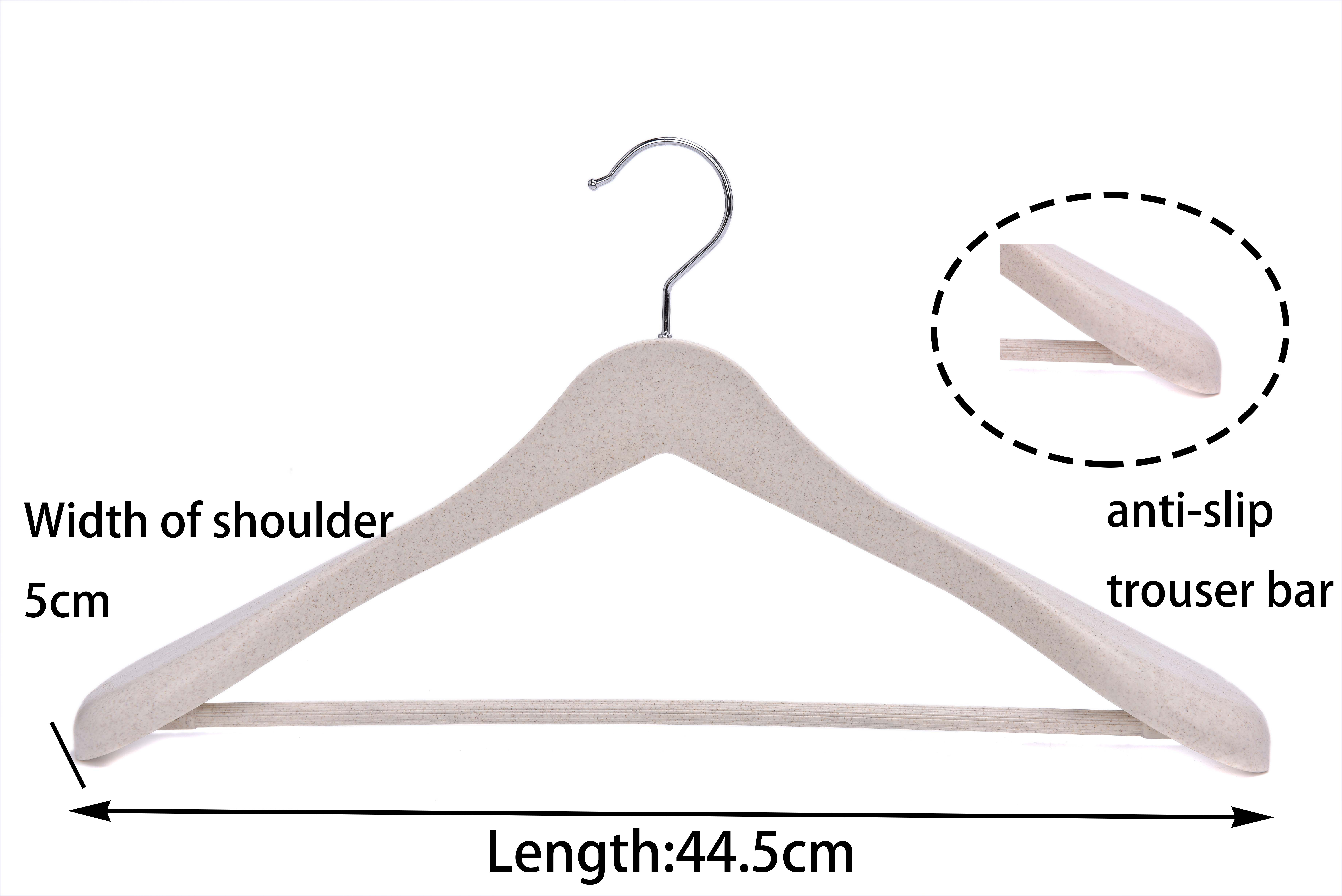 KINDOME Hot Sales Eco Friendly Biodegradable Plastic Clothes Hanger Made of Wheat Straw Fiber