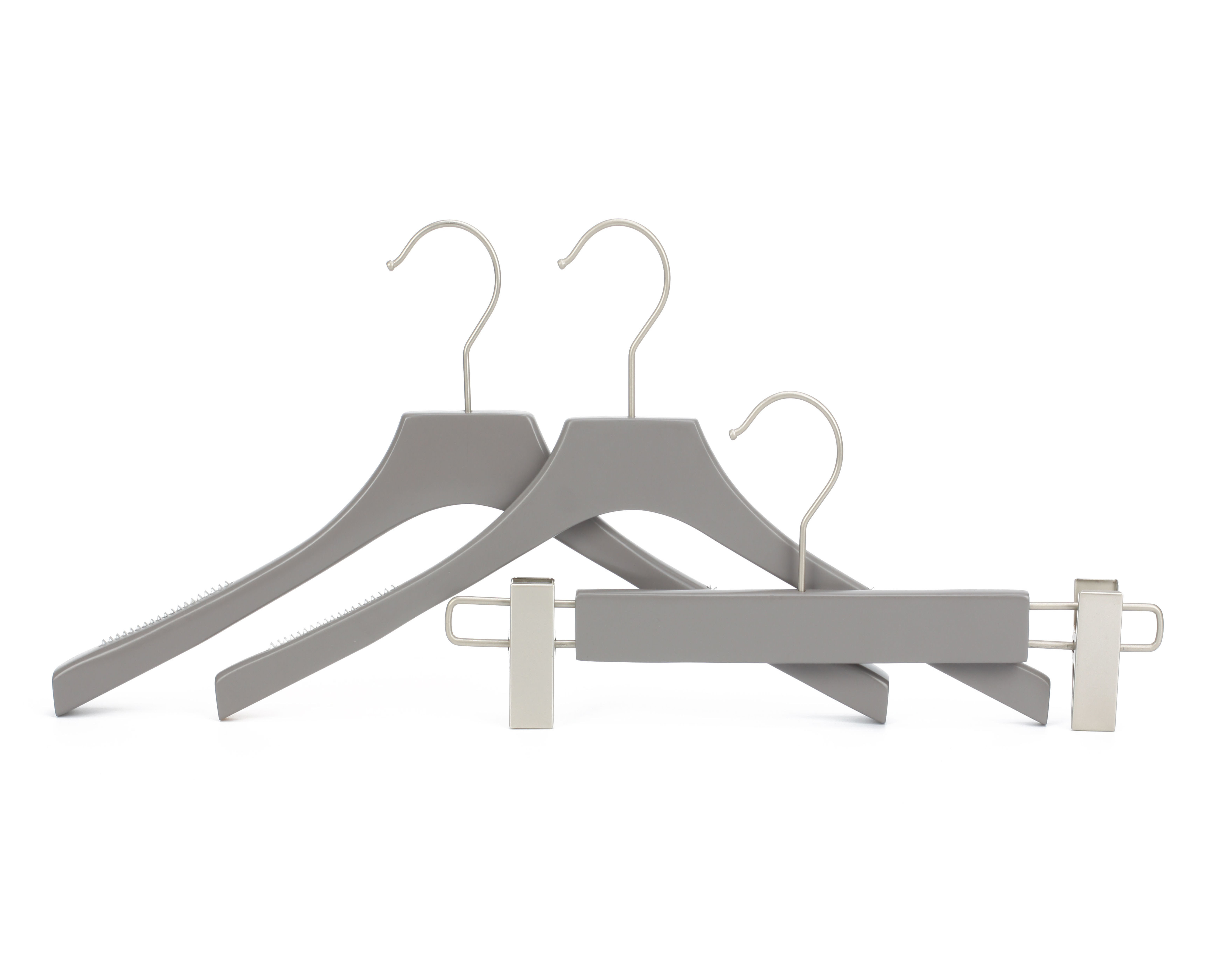 garment shop custom LOGO luxury brand grey coat hanger