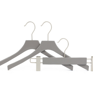 garment shop custom LOGO luxury brand grey coat hanger