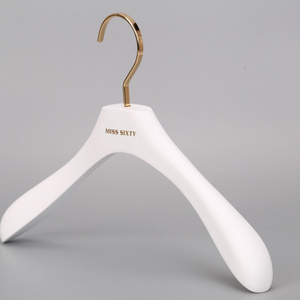 Bespoke high quality luxury white wood coat hanger with gold hook