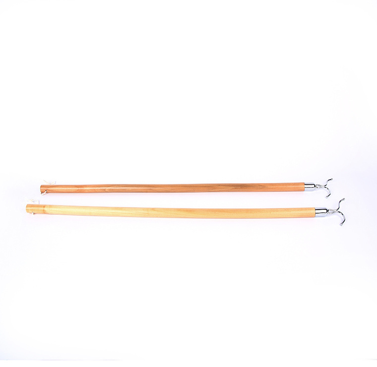 Natural Color Hanger Retriever Wooden Pole With Metal Fork