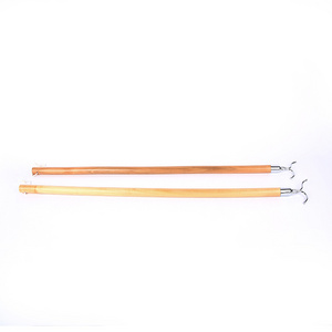 Natural Color Hanger Retriever Wooden Pole With Metal Fork