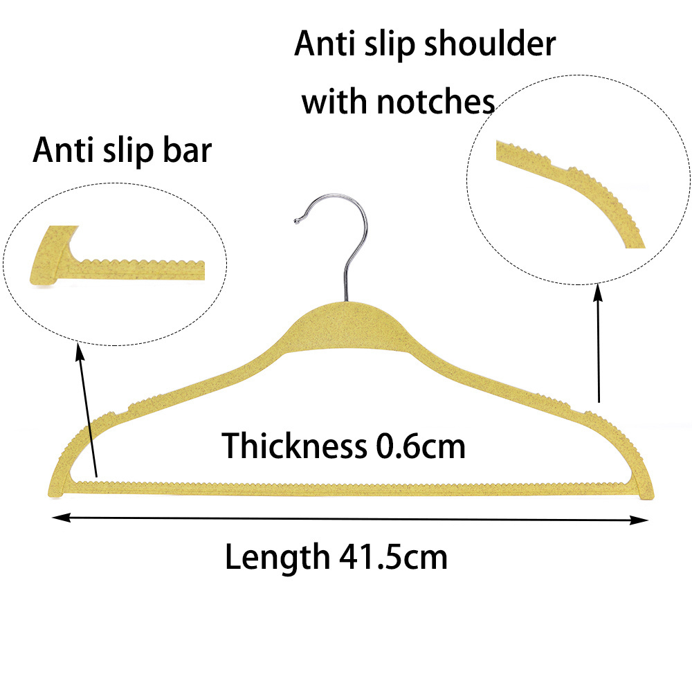 KINDOME Hot Sales Eco Friendly Biodegradable Plastic Clothes Hanger Made of Wheat Straw Fiber