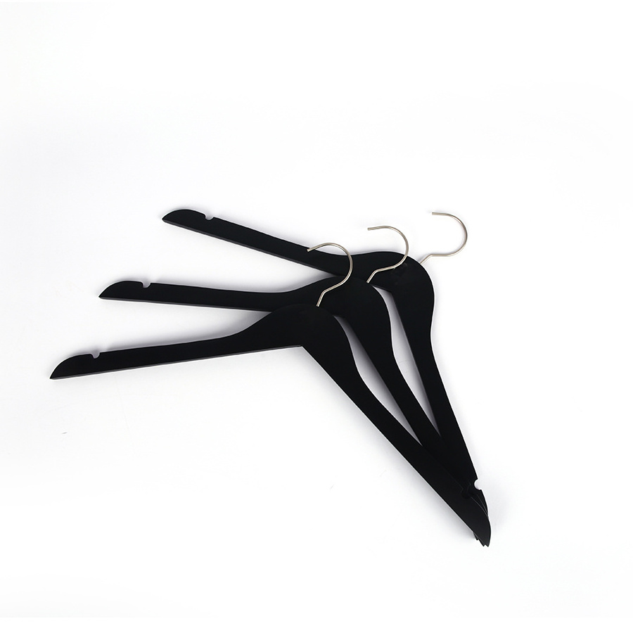 America market  Hot sale design black ultra slim wooden clothes hangers