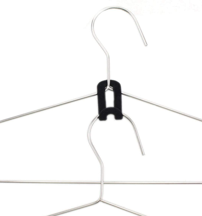 black plastic Hanger Connector Hooks for Closet Space Saving Cascading Hanger Organizer