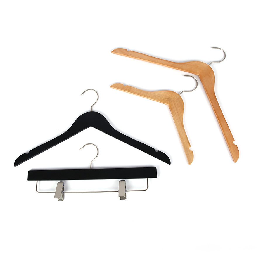 America market  Hot sale design black ultra slim wooden clothes hangers