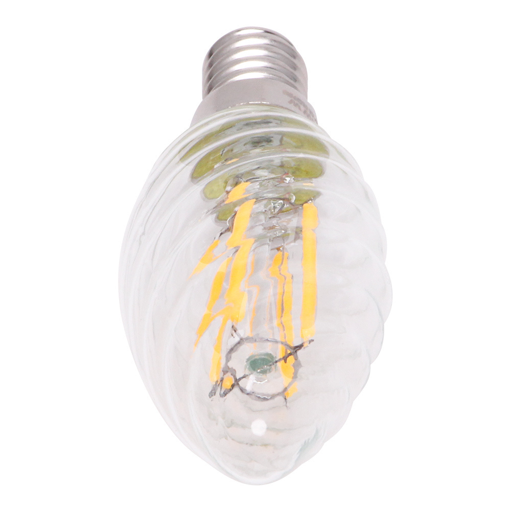 New design twisty clear glass soft filament edison led light bulb 4W 360LM E14  led bulb filament