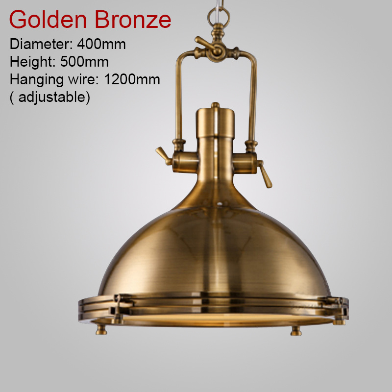 Creative Retro Ceiling Chandelier Lamp Bronze Golden Bronze Pendant Light Fixtures