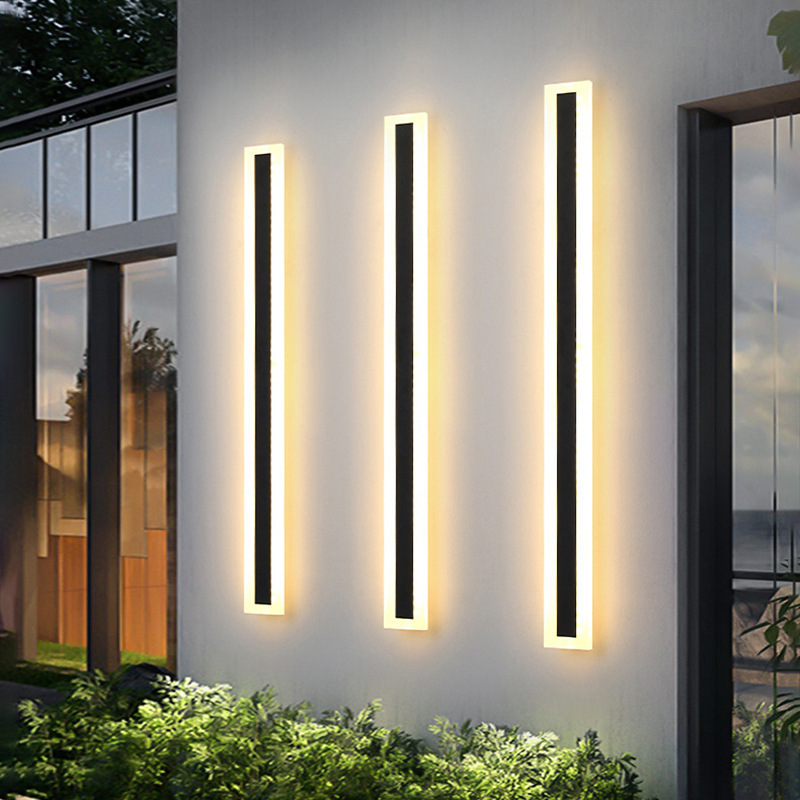 2023 aluminum outdoor long strip modern LED wall light acrylic decorative linear lighting