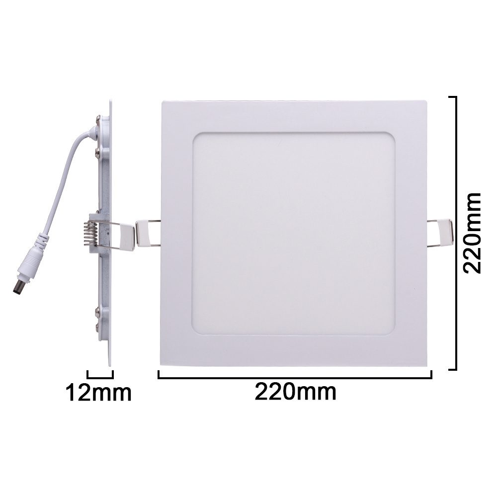 China Manufacturer Factory Indoor 18W SKD Square Silm Recessed Ceiling Led Panel Light