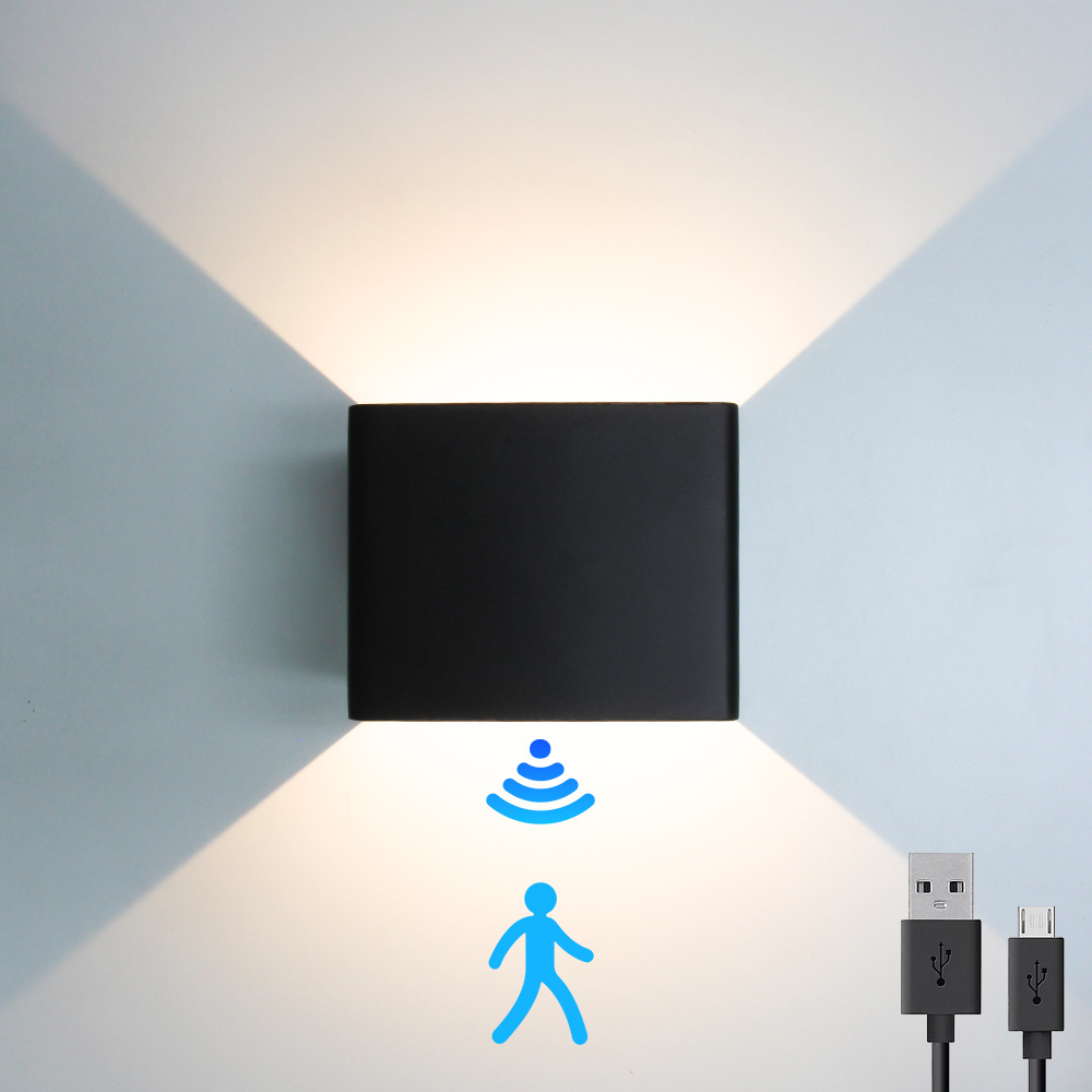 Wireless installation human body detection rechargeable hotel wall lamp aisle wall lighting