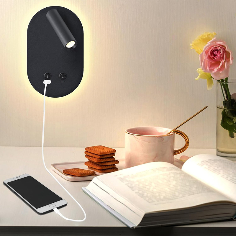 Wholesale Hotel Adjustable Wall Light With Usb Port Reading Lights Wall Bed Reading Lights