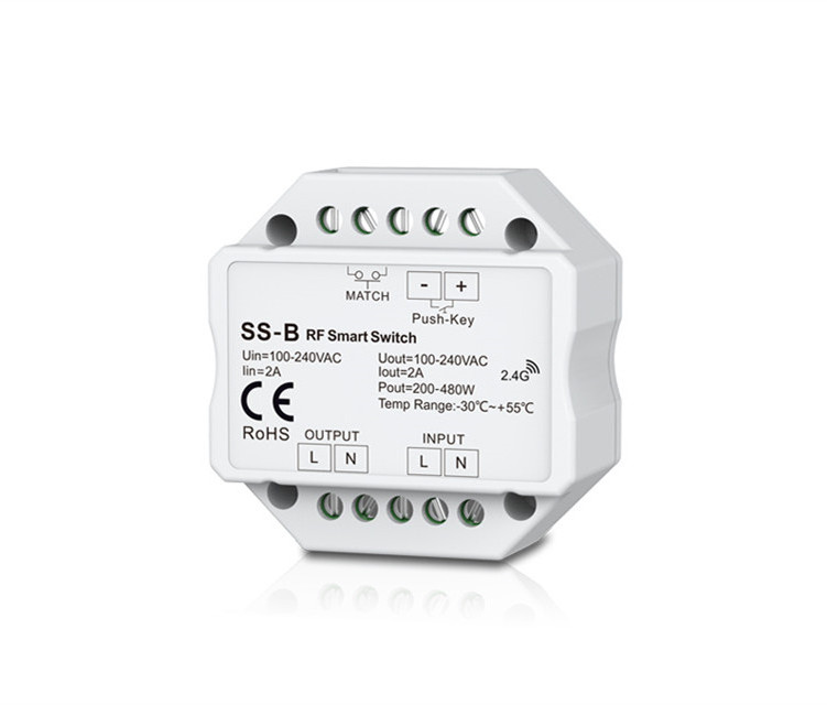 S1-B(WT) 240V 1CH Wifi LED Triac Dimmer RF2.4G Push Dim Tuya Dimmer Switch