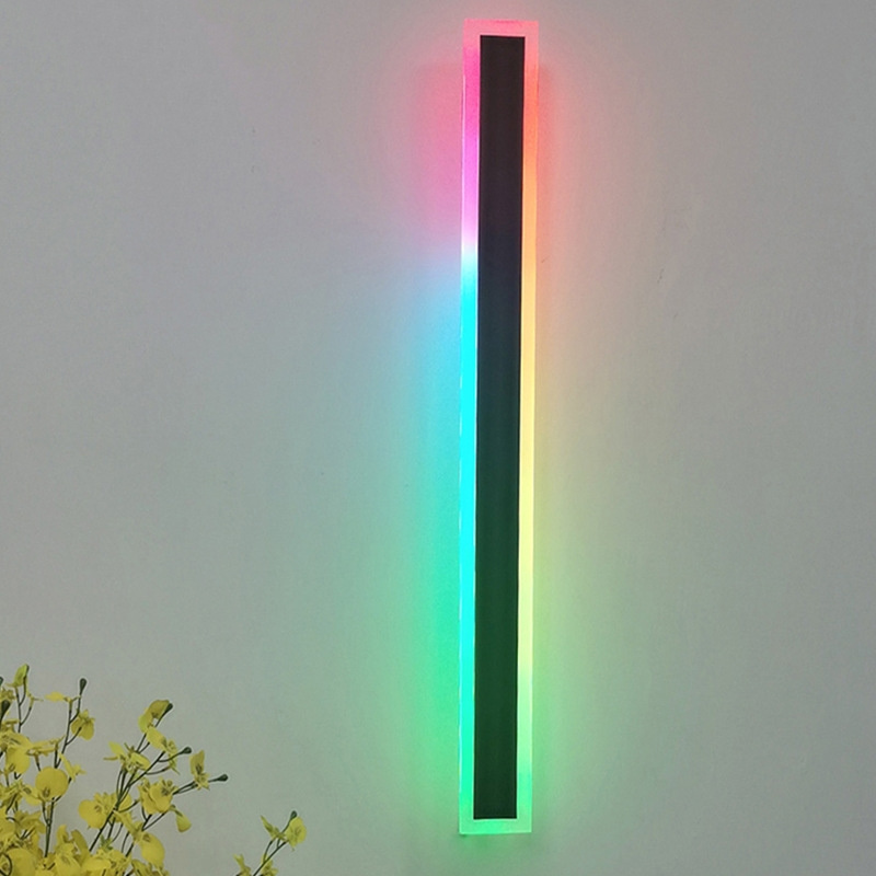 DC24V Modern Decor IC RGB Outdoor LED Long Linear Wall Lamp IP65 Waterproof RGB Wall Light