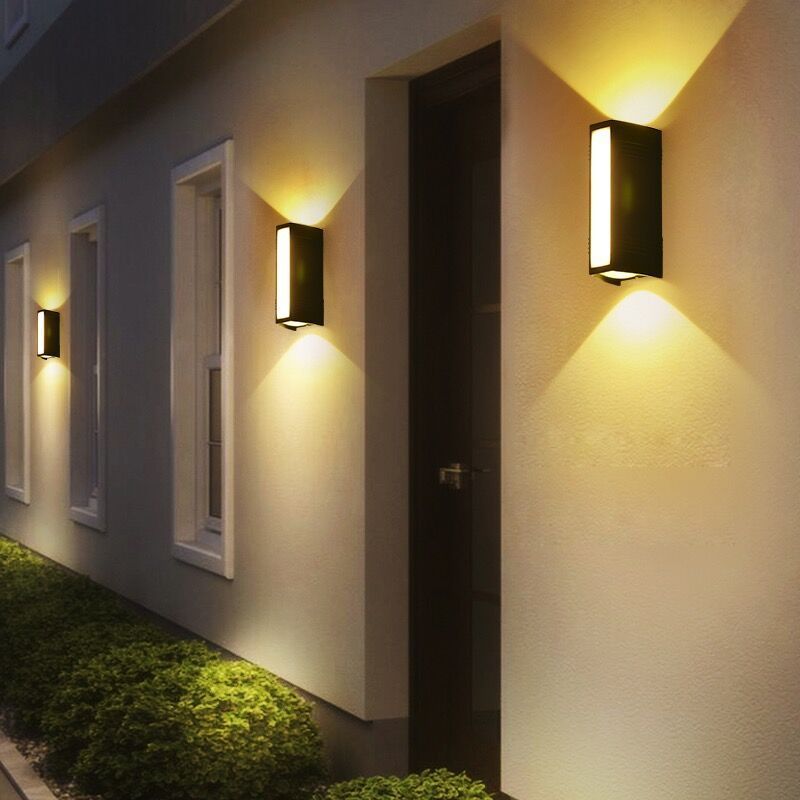 Outdoor wall lamp long strip waterproof modern villa courtyard hotel wall lamp