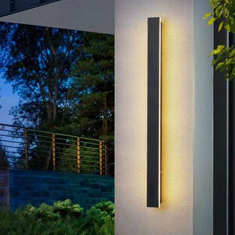 Linear Wall Sconces Modern LED Wall Lights IP65 Rectangular Black Wall lamp for Garden Porch Villa Sconce Light