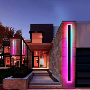 DC24V Modern Decor IC RGB Outdoor LED Long Linear Wall Lamp IP65 Waterproof RGB Wall Light