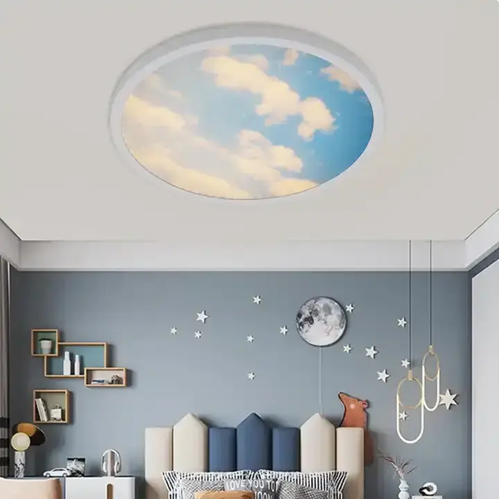 2023 Years Modern Indoor Bedroom  Decorate  Blue Moon and Modern Creative Sky led Ceiling Light for Bedroom