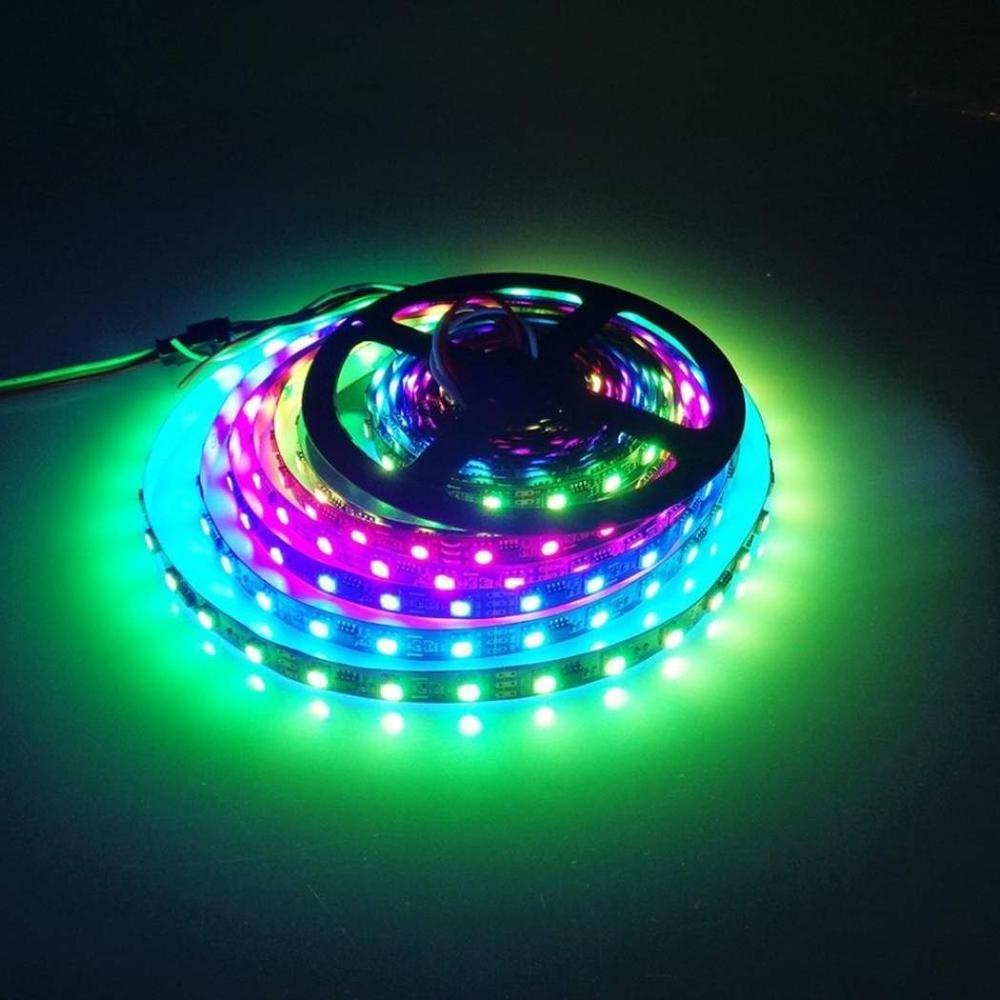 5M/roll Smart 5050 RGB IC color changing LED Strip Light WS2811 pixels 12v 24v