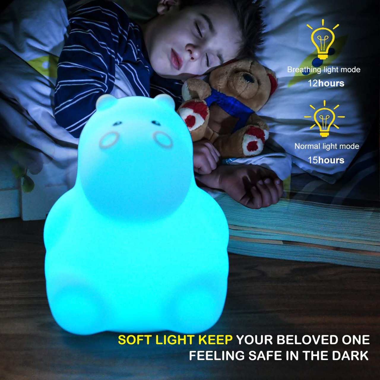 Bedside Desk Table Nursery Lamp Small Cute Kids Gift Living Room Bedroom Decor Breathing Led Baby Night Light