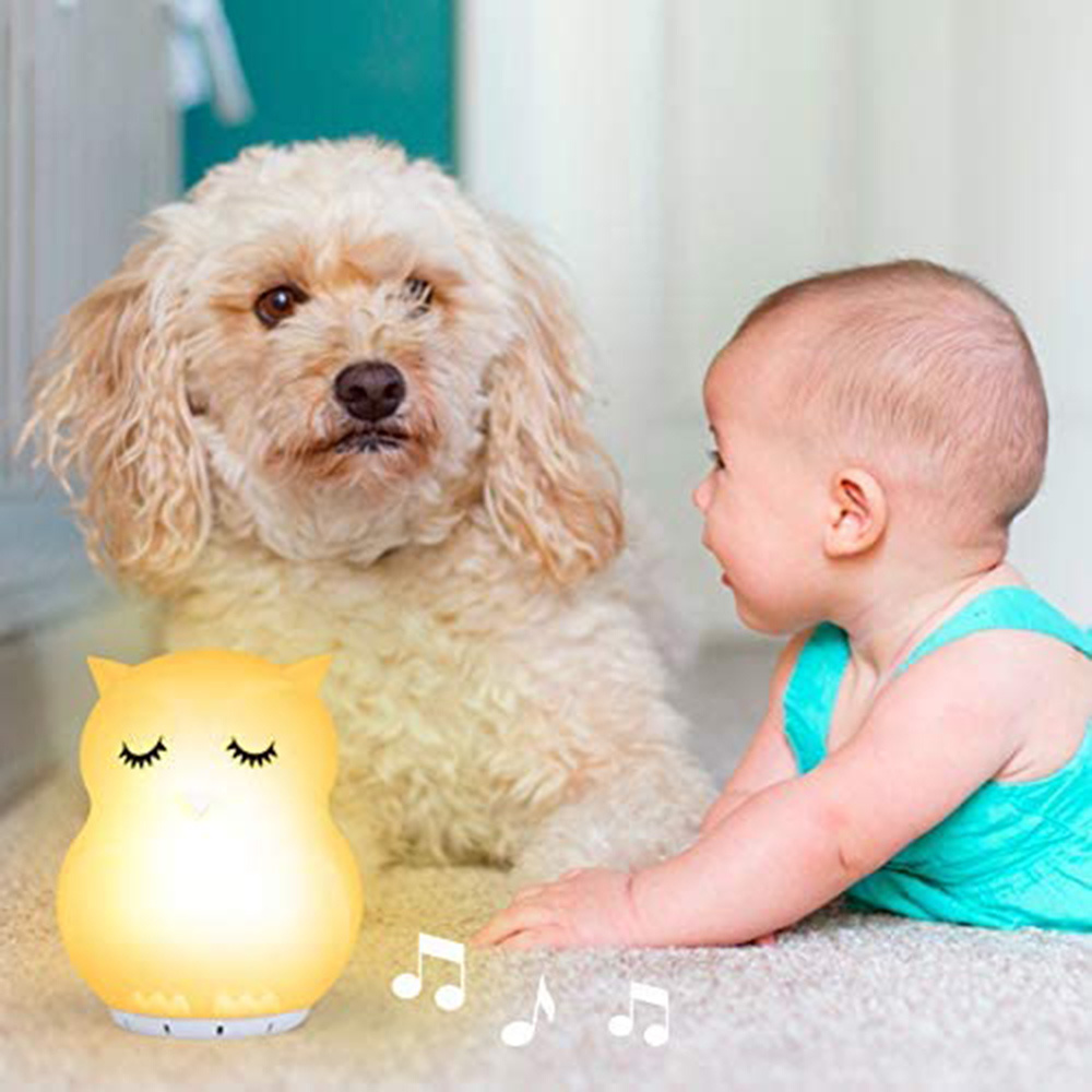 Hot Sale Led Light portable Owl Silicone Lamp Shade Baby Children Gift Toy Home Theater Wireless Speaker Night Light