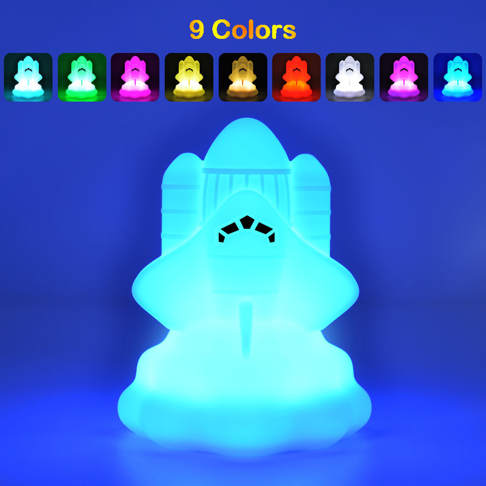 Shenzhen Idea Bedrooms Living Rooms Soft Led Portable Lamp Projector Mini Rocket Night Toy Sleep Light Cute Lamp