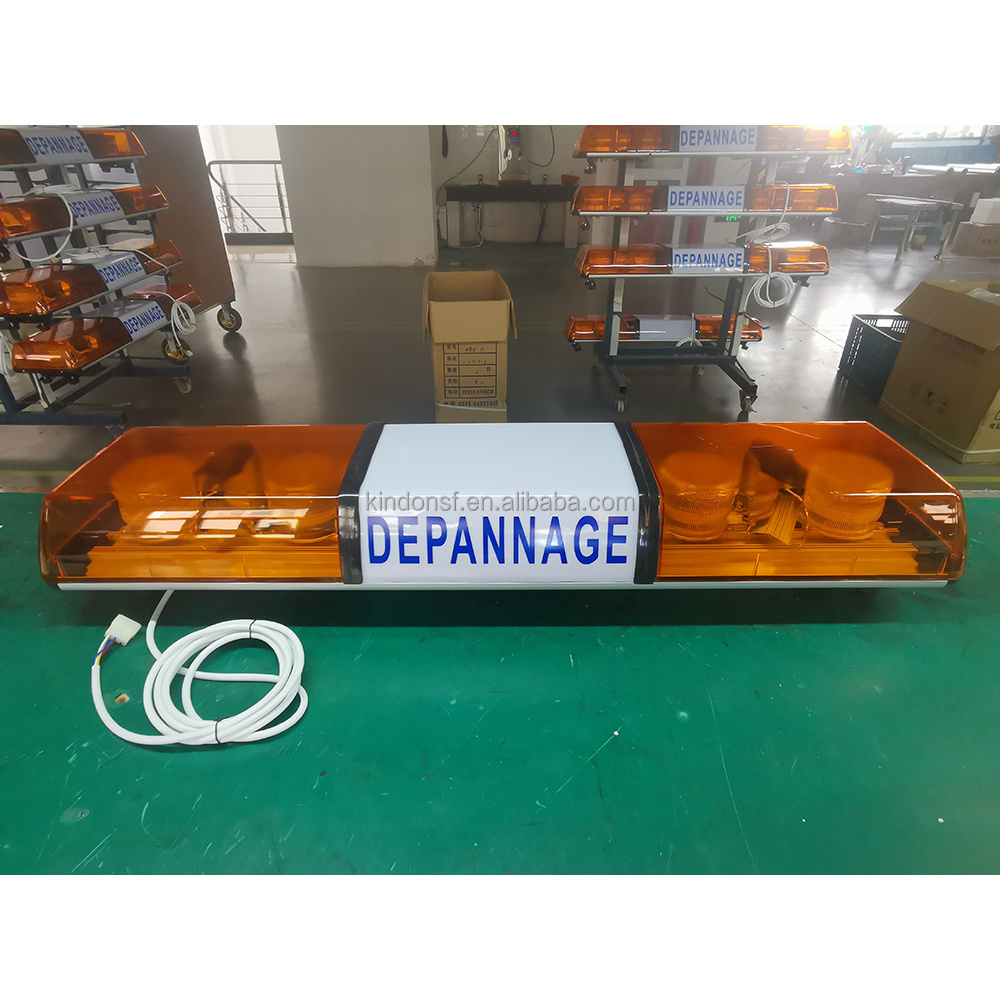 High quality LED Warning Light bar with four LED beacons inside DC12V or 24V amber 1200mm 48 inch TBD6882