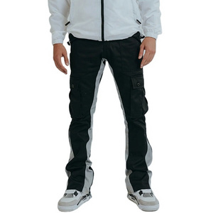 customized sweat pants blank jogger black trousers cargo sweatpants flared multi pocket patchwork baggy pants