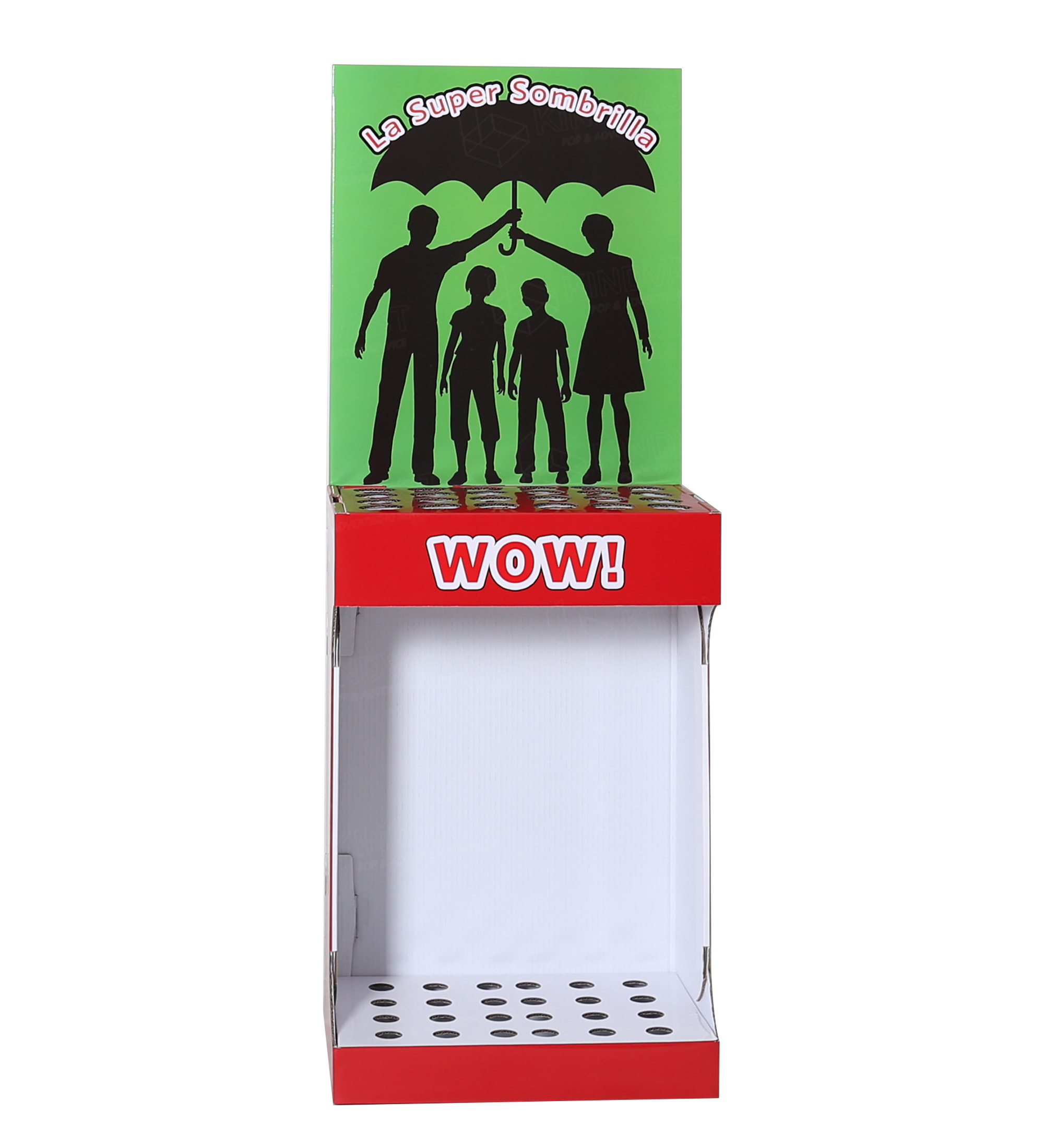 Custom Corrugated Paper Pallet Display Offset Printing Cardboard Display Stand for Umbrella