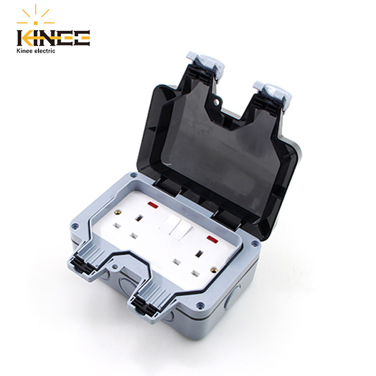 KINEE IP66/IP65 Outdoor Waterproof Sealed Plastic Wire Box for Garden Wall Mounted Electrical Switch Socket