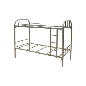 Modern student dormitories have double iron beds on top and bunk beds