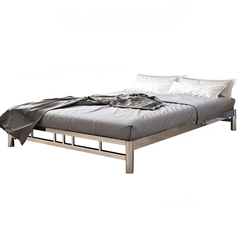 Stainless steel single iron bed Simple tatami metal bed, suitable for rental rooms and apartments