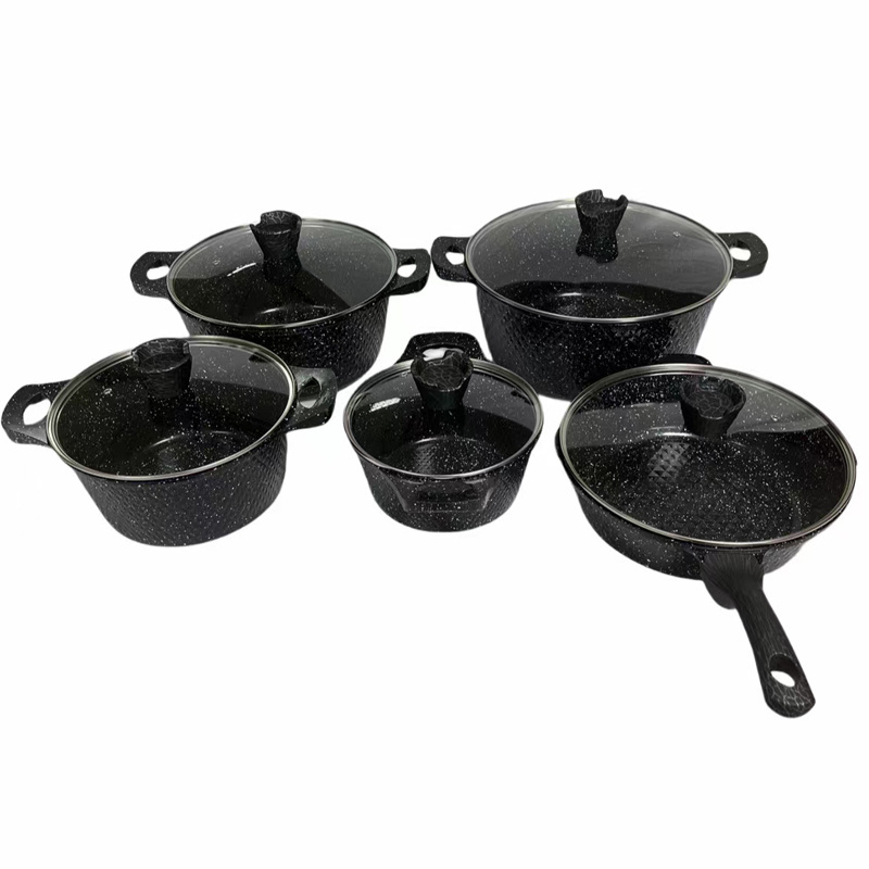 Granite die cast aluminum nonstick ceramic cookware sets granite frying pan marble cookware manufacturer