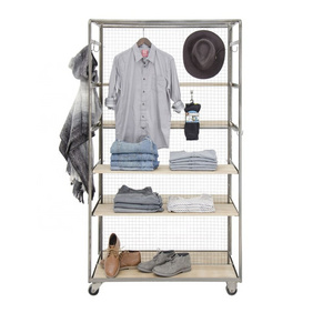 OEM Retail free-standing Metal clothing Display Rack fashionable clothes display rack stand for shopping mall