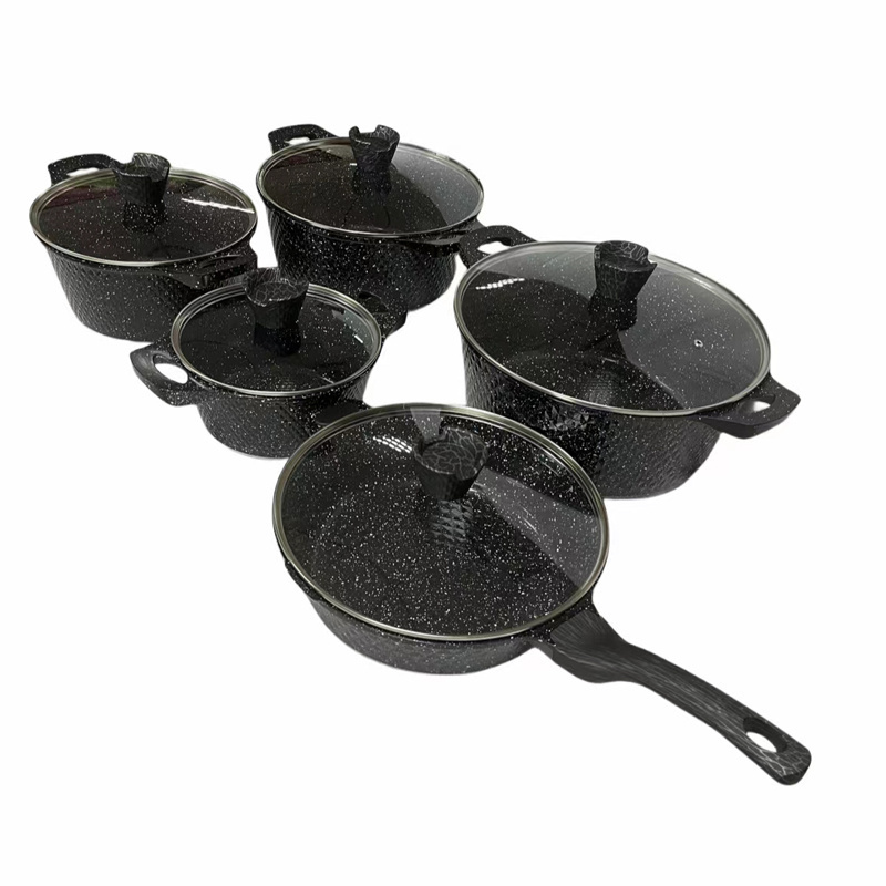 Granite die cast aluminum nonstick ceramic cookware sets granite frying pan marble cookware manufacturer