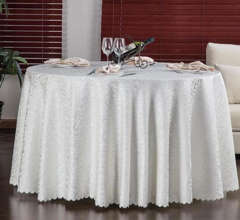 Wholesale light seamless round sequin embroidered rolls table cloth for coffee shop