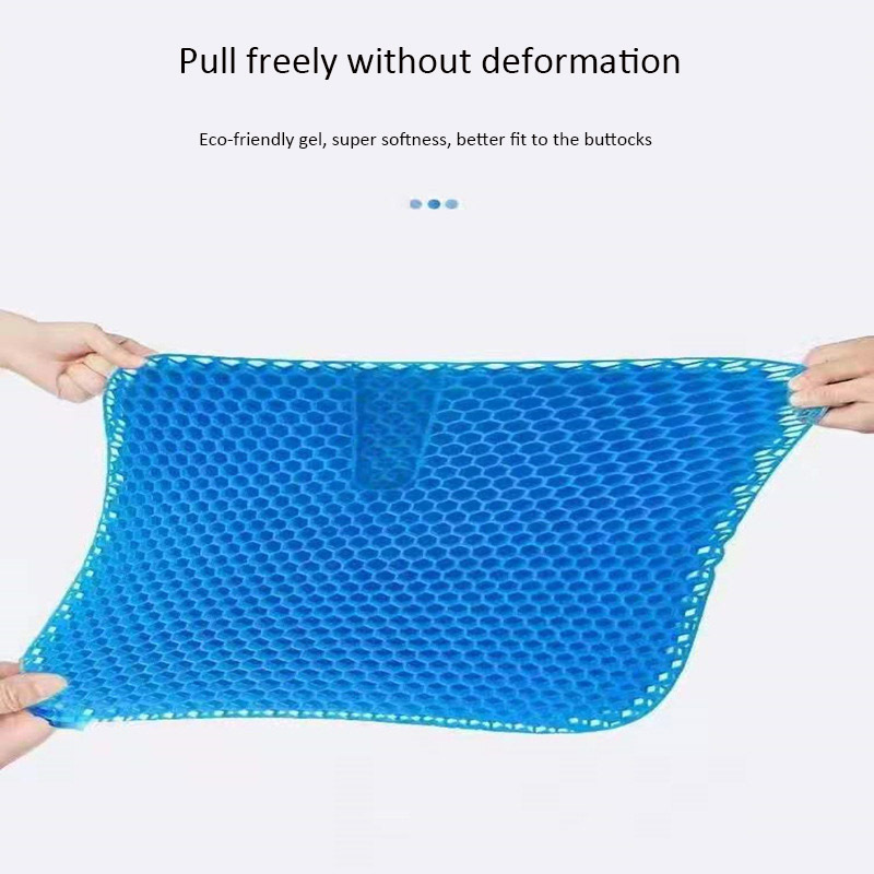 Gel Seat Pad Breathable Egg Support Honeycomb TPE Seat Cushion Home Office Chair Cushion Breathable Cool Square Cushion