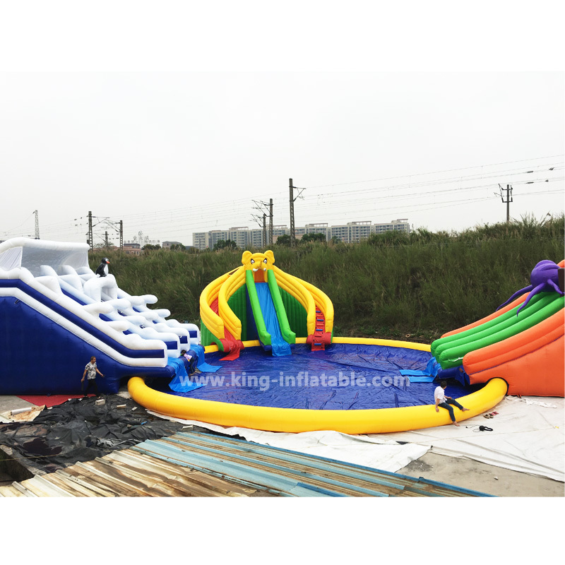 Outdoor Giant Gheap Inflatable Water Slide Park With Large Pools